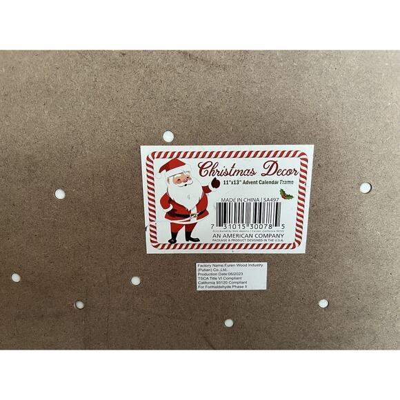 10 x 13 Vintage Advent Calendar - Rustic Count Down To Christmas Sign - Picture 4 of 6
